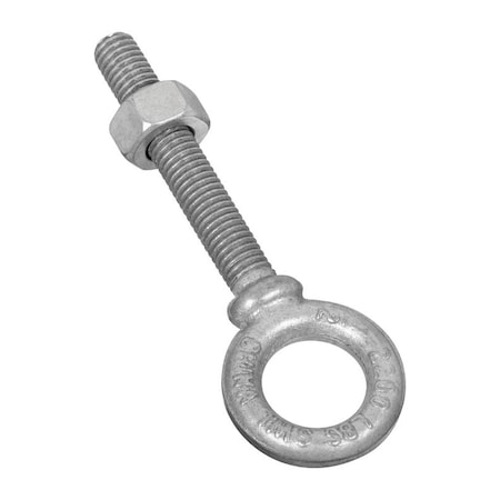 National Hardware Eye Bolt With Shoulder, 1/2", 3-1/4 in Shank, 1 in ID, Steel, Galvanized N245-159